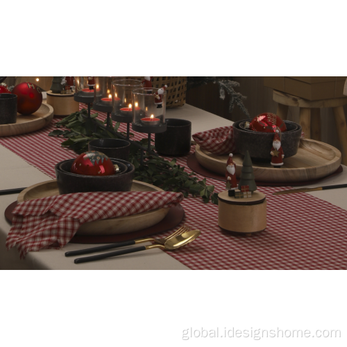 Champagne Christmas Ornaments Oval Leather Table Mats Kitchen Dining Table Decor Supplier
